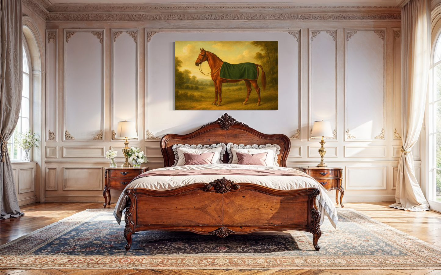 Vintage Chestnut Horse Portrait -Framed Print