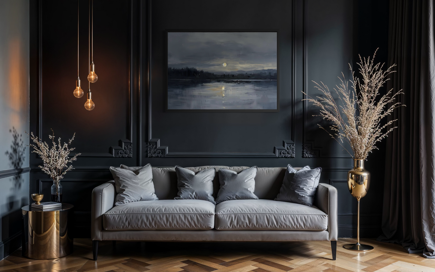 Moonlight Reflection Fine Art Framed Print | Oak/Ash Wood Frame | Ready-to-Hang Wall Art