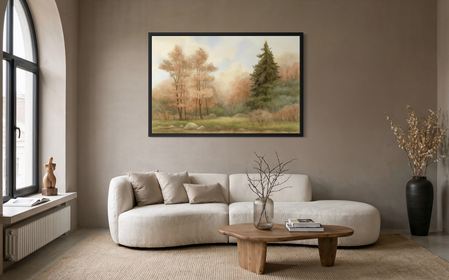 Woodland Landscape – Neutral Forest Framed Wall Art