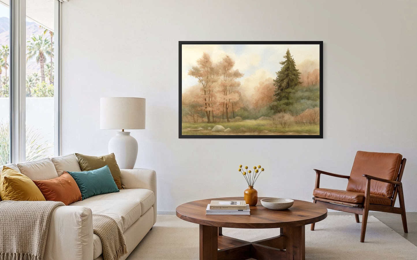 Woodland Landscape – Neutral Forest Framed Wall Art