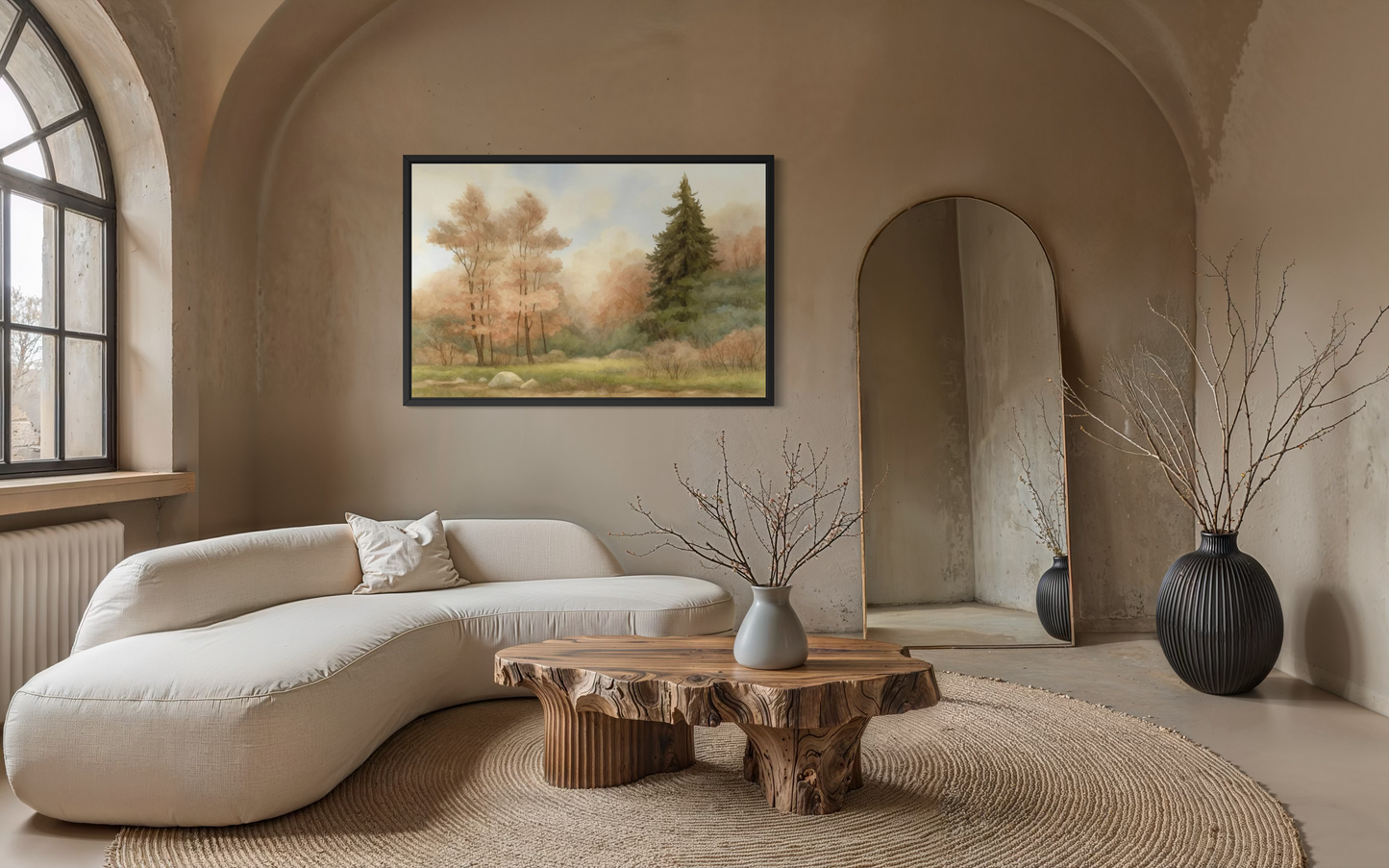 Woodland Landscape – Neutral Forest Framed Wall Art
