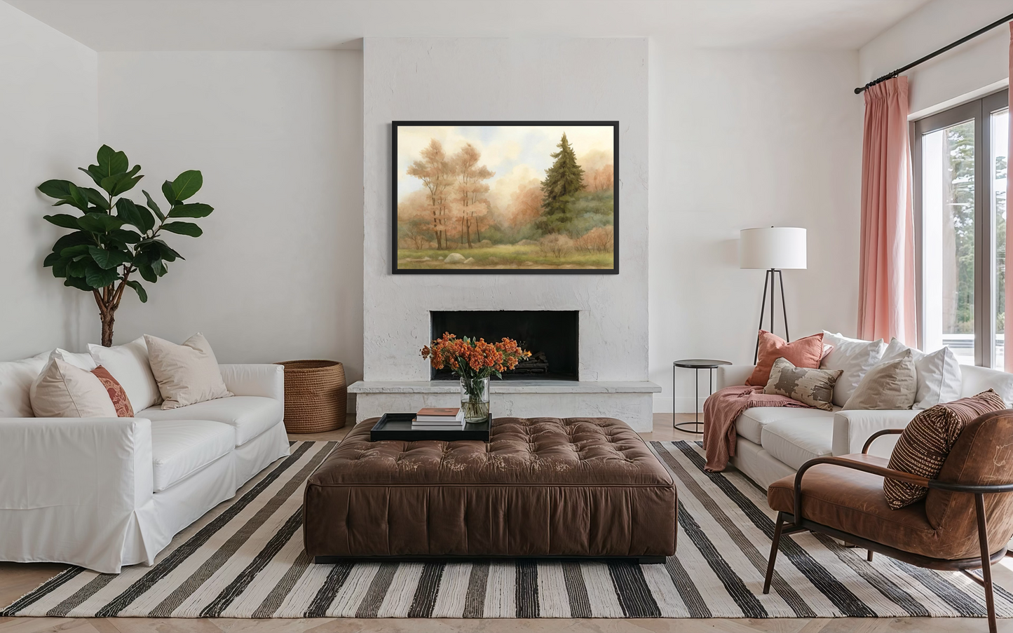 Woodland Landscape – Neutral Forest Framed Wall Art