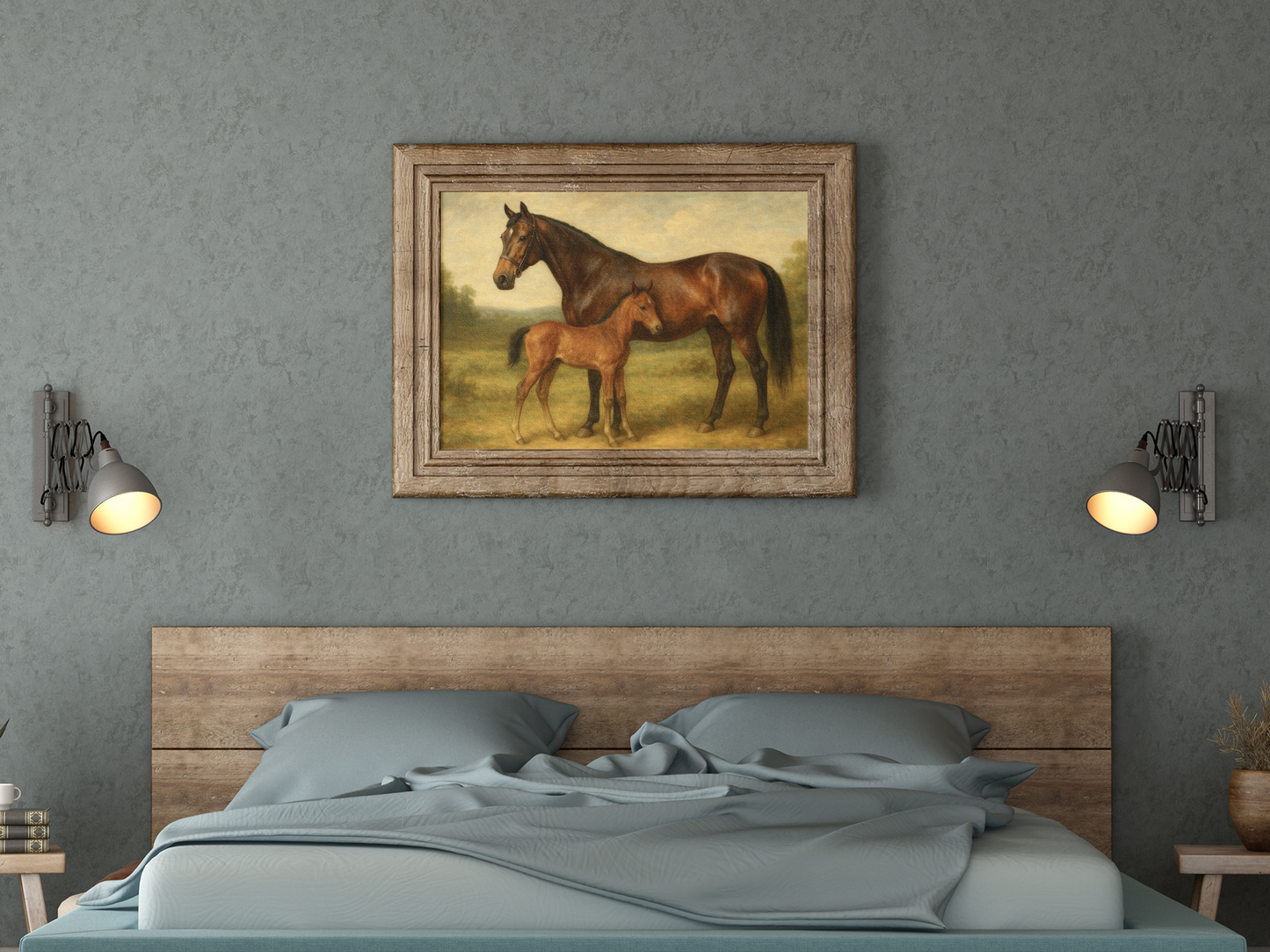 Heritage of the Field - Mare and Foal Fine Art Framed Print