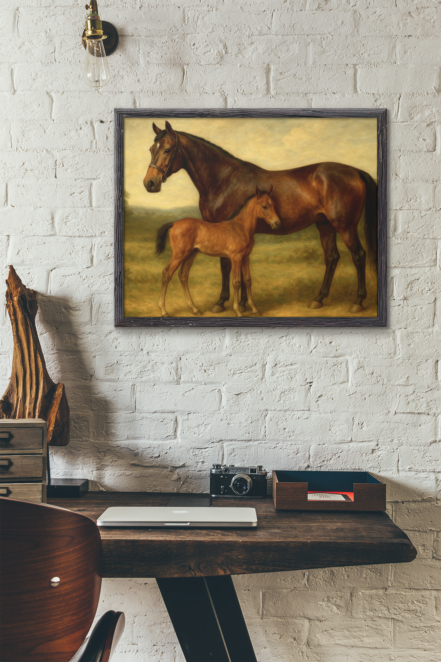 Heritage of the Field - Mare and Foal Fine Art Framed Print