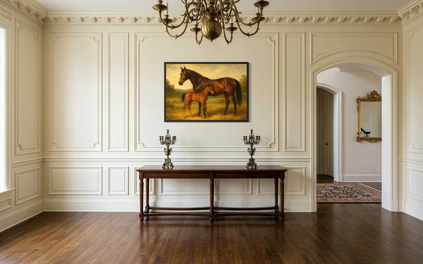 Heritage of the Field - Mare and Foal Fine Art Framed Print