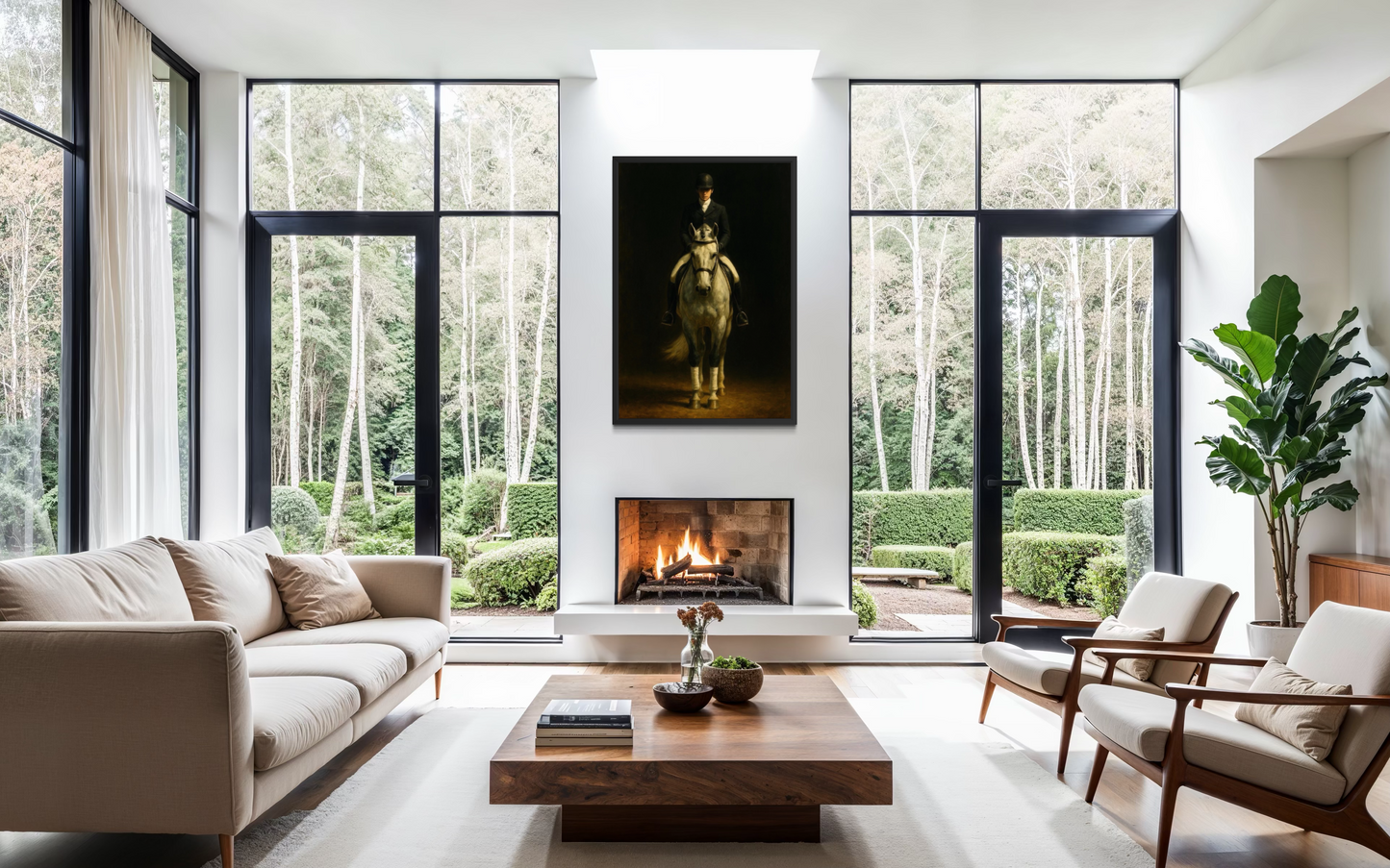 Rider in the Spotlight – Dramatic Dressage Horse & Rider Fine Art Print