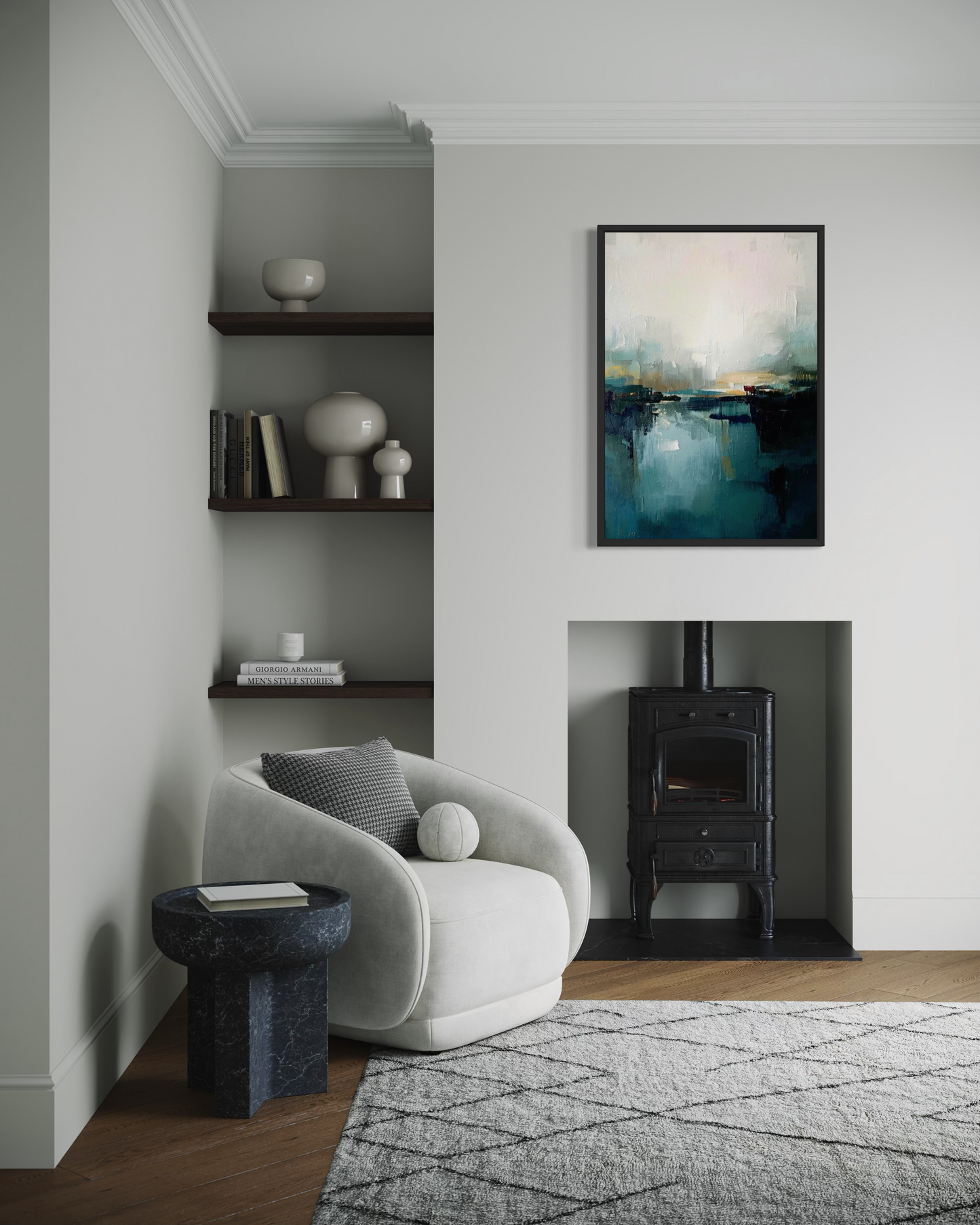 Northern Tide - Scandinavian Minimalist Abstract Framed Wall Art