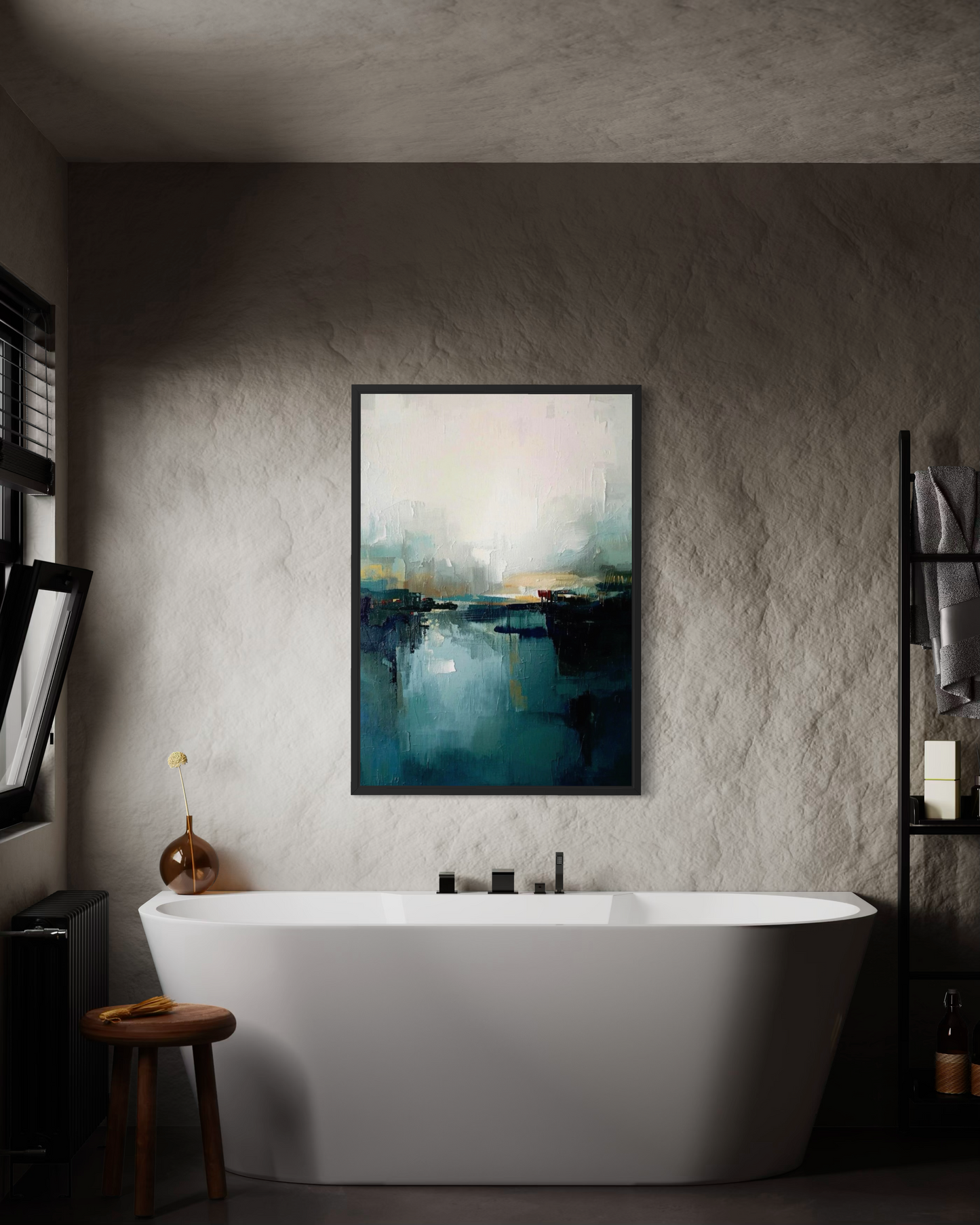 Northern Tide - Scandinavian Minimalist Abstract Framed Wall Art