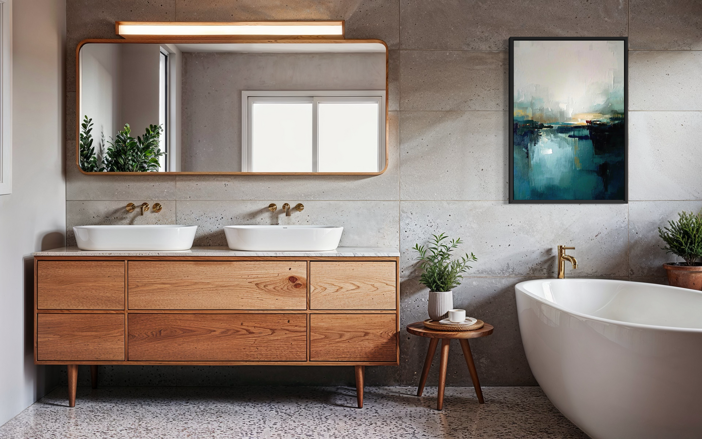 Northern Tide - Scandinavian Minimalist Abstract Framed Wall Art