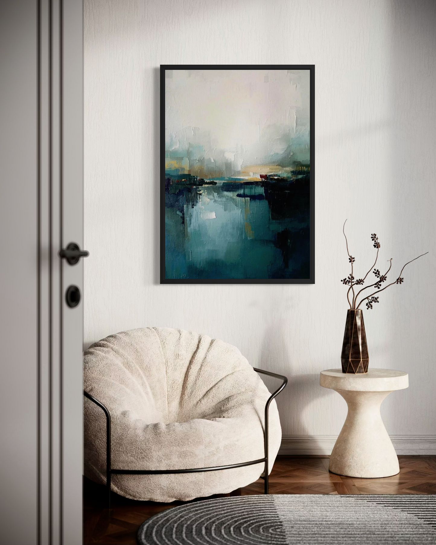 Northern Tide - Scandinavian Minimalist Abstract Framed Wall Art