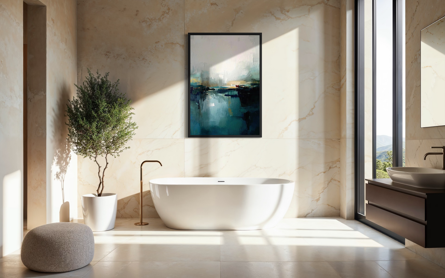 Northern Tide - Scandinavian Minimalist Abstract Framed Wall Art