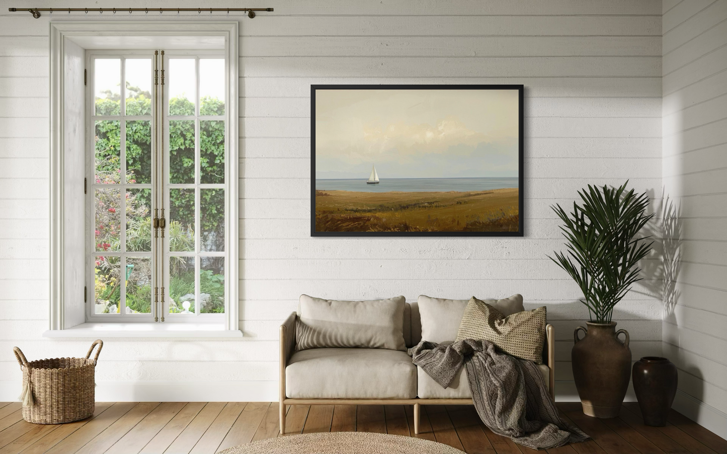Quiet Horizon - Coastal Landscape Framed Fine Art Print