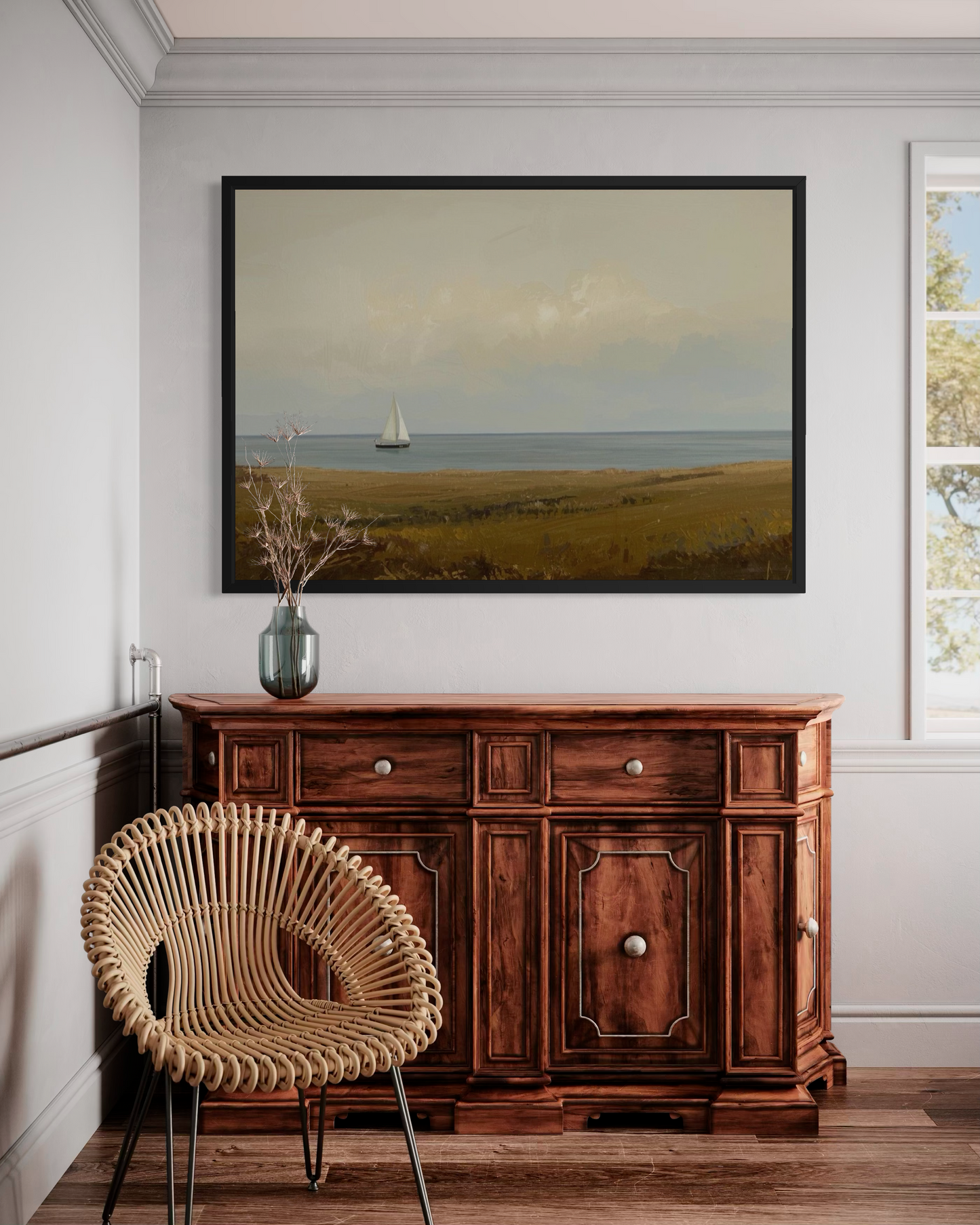 Quiet Horizon - Coastal Landscape Framed Fine Art Print