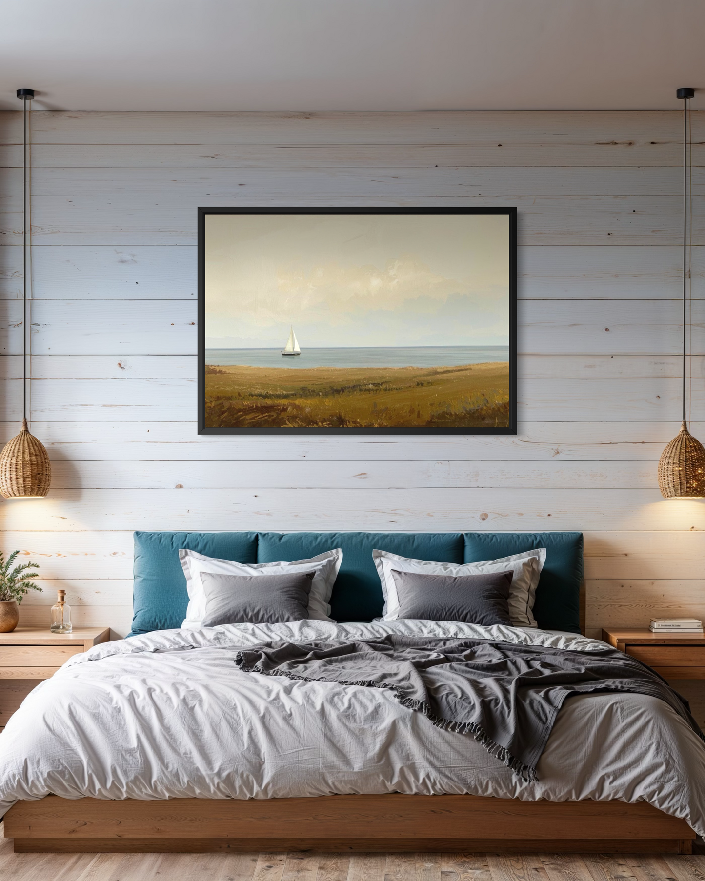 Quiet Horizon - Coastal Landscape Framed Fine Art Print