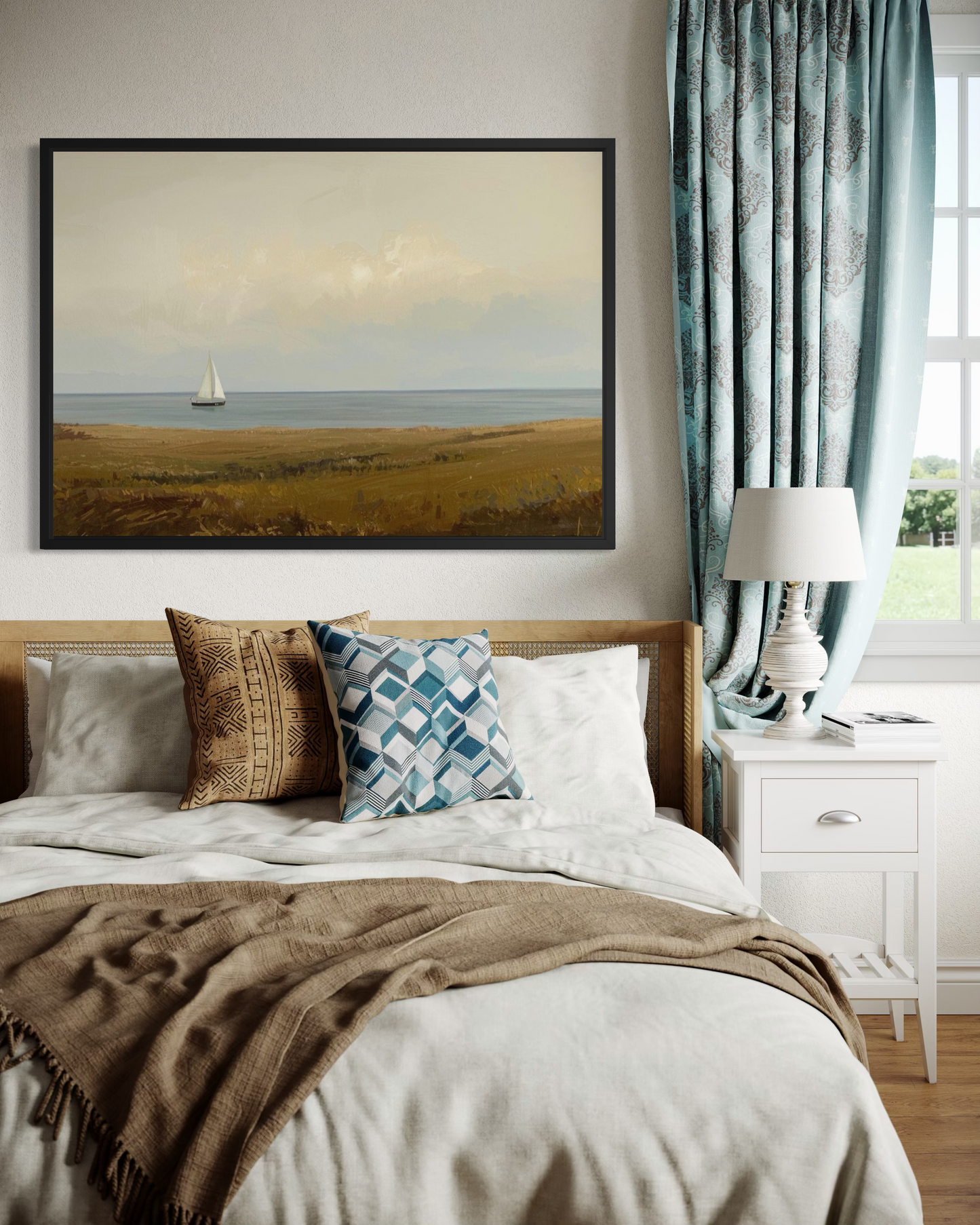 Quiet Horizon - Coastal Landscape Framed Fine Art Print