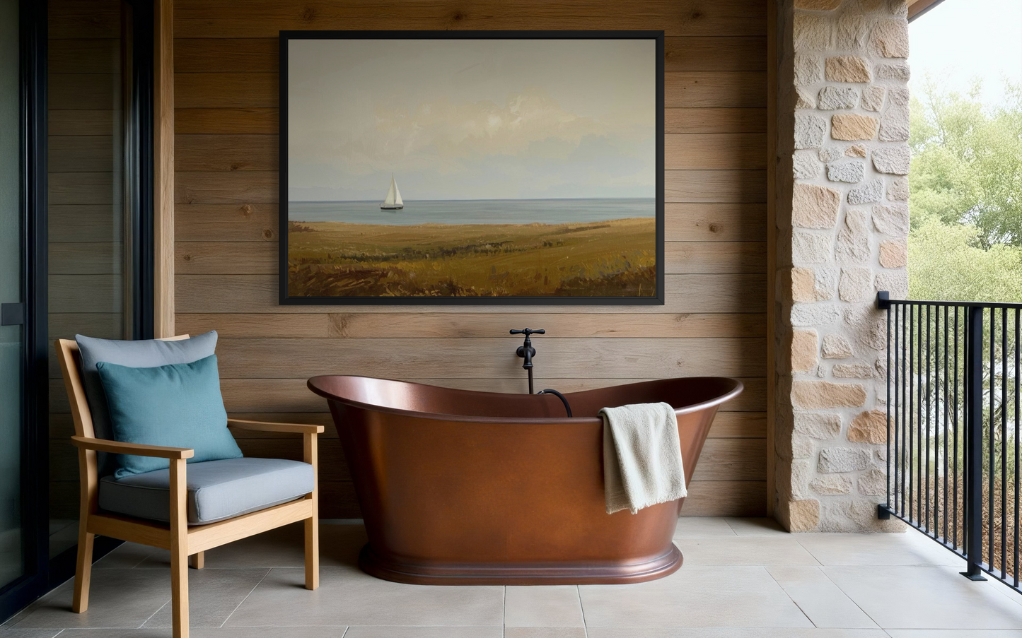 Quiet Horizon - Coastal Landscape Framed Fine Art Print