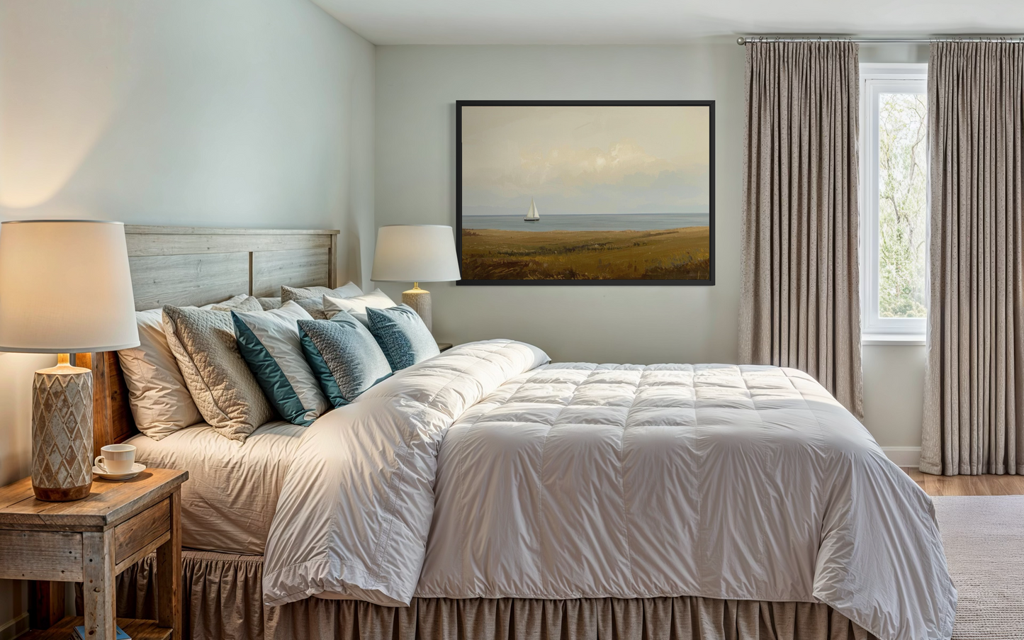 Quiet Horizon - Coastal Landscape Framed Fine Art Print