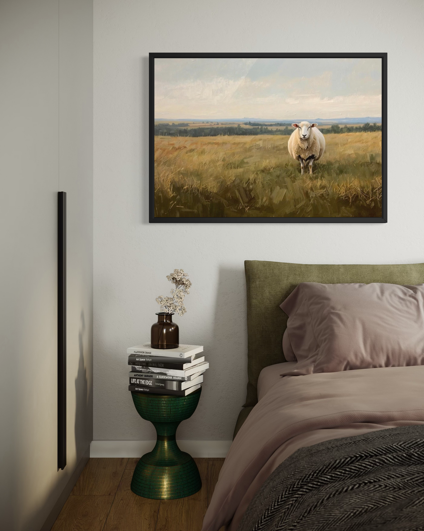 Shepherd's Field - Rustic Countryside Sheep Framed Fine Art Print