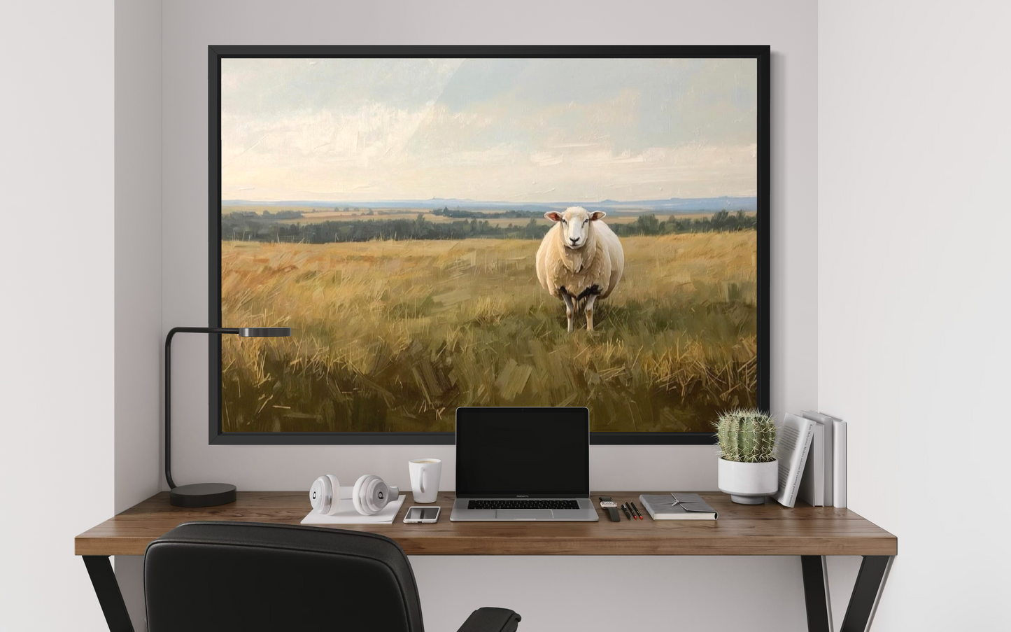 Shepherd's Field - Rustic Countryside Sheep Framed Fine Art Print