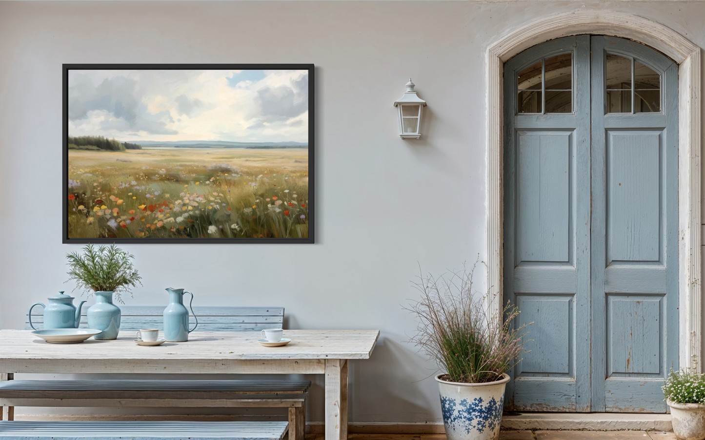 Meadow in Bloom - Wildflower Landscape Framed Fine Art Print