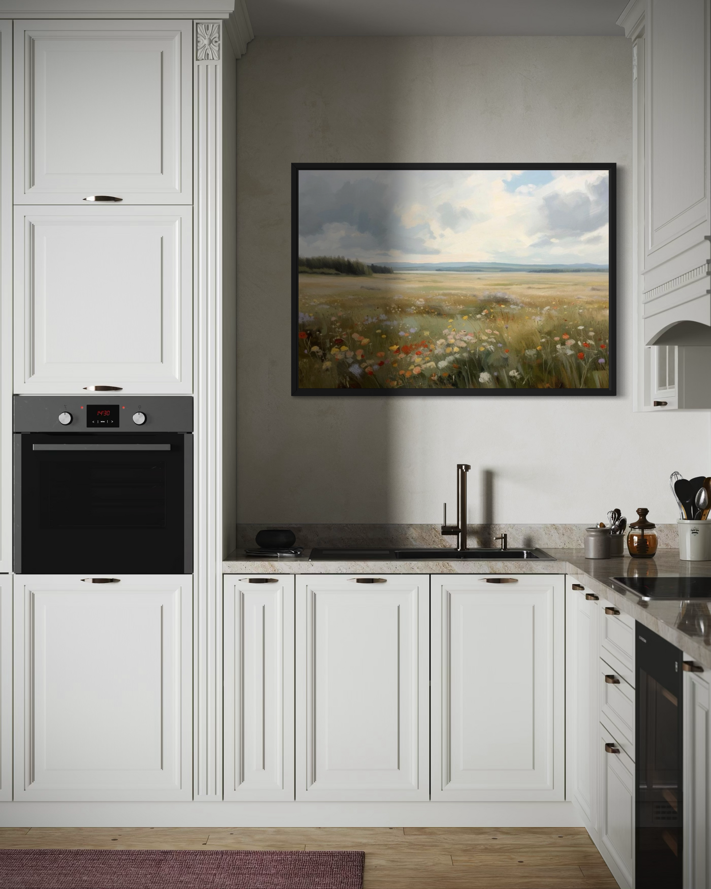 Meadow in Bloom - Wildflower Landscape Framed Fine Art Print