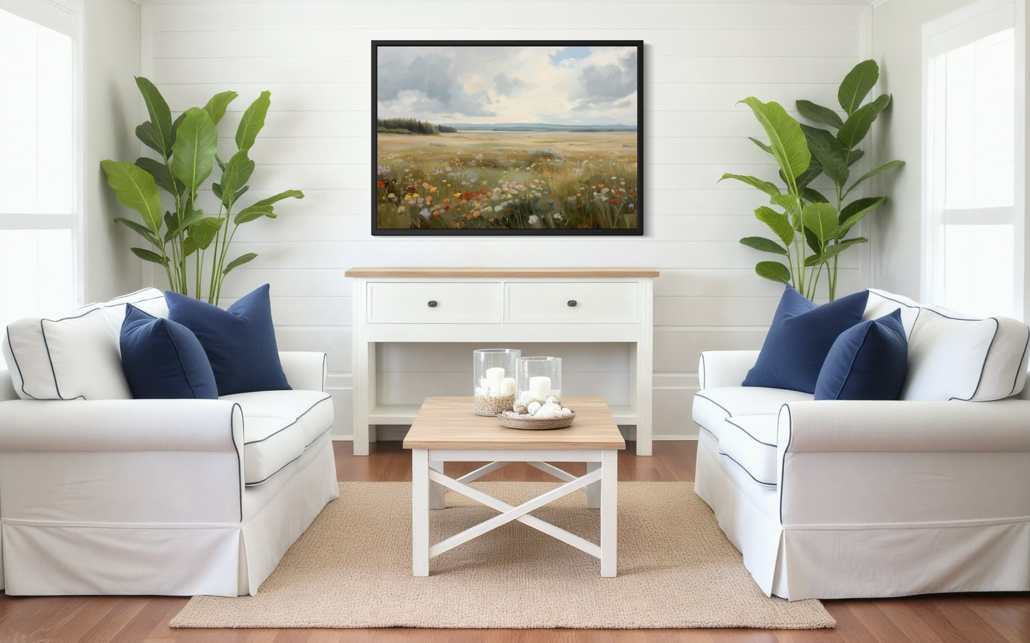 Meadow in Bloom - Wildflower Landscape Framed Fine Art Print