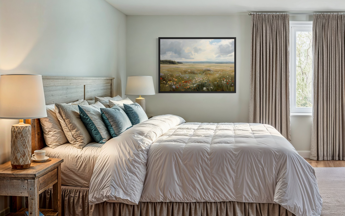 Meadow in Bloom - Wildflower Landscape Framed Fine Art Print