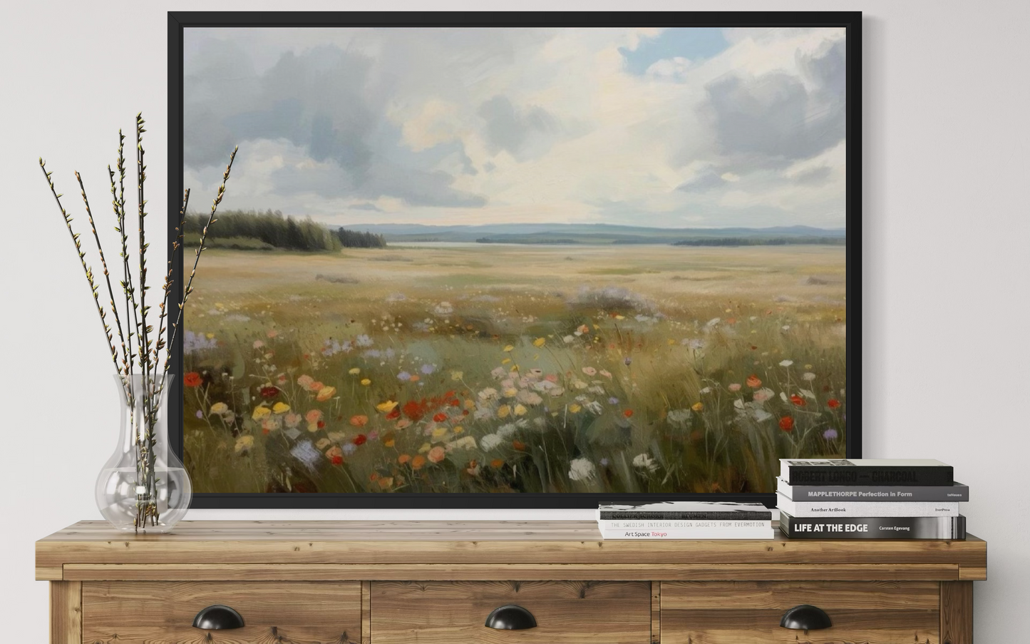 Meadow in Bloom - Wildflower Landscape Framed Fine Art Print