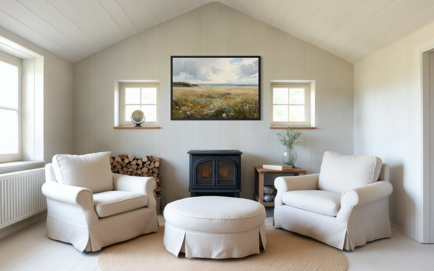 Meadow in Bloom - Wildflower Landscape Framed Fine Art Print