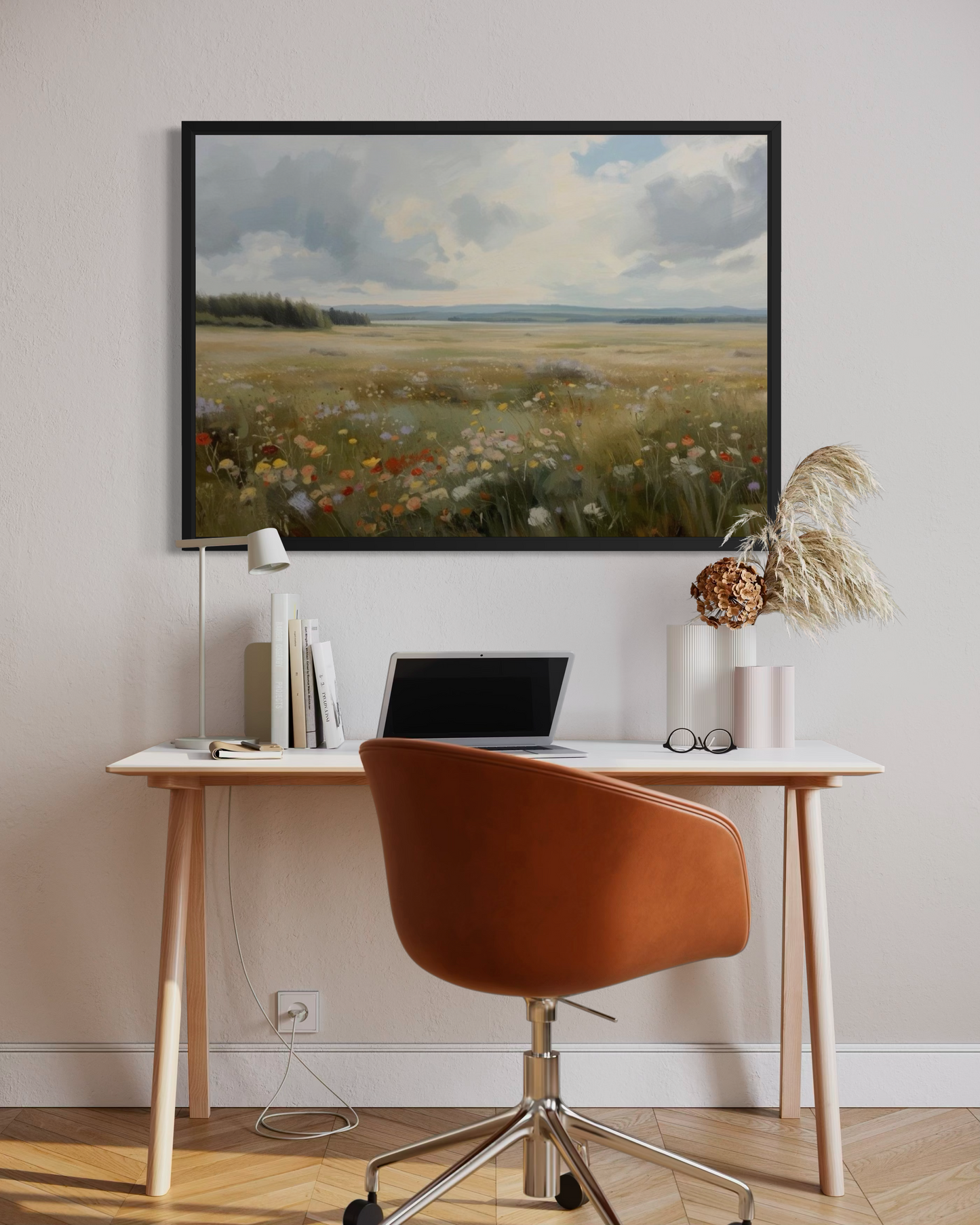 Meadow in Bloom - Wildflower Landscape Framed Fine Art Print