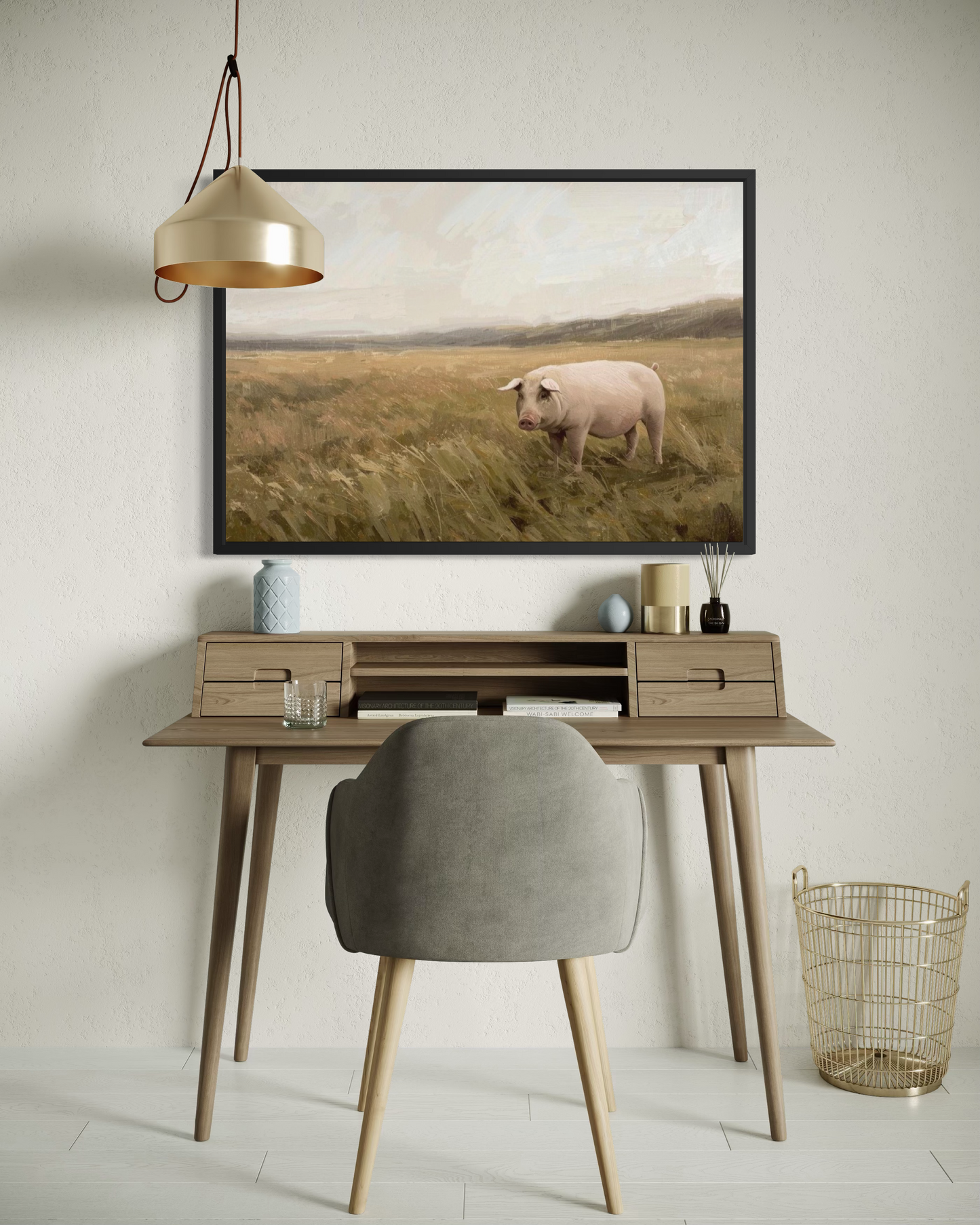 Meadow Wanderer - Rustic Countryside Landscape Fine Art Print
