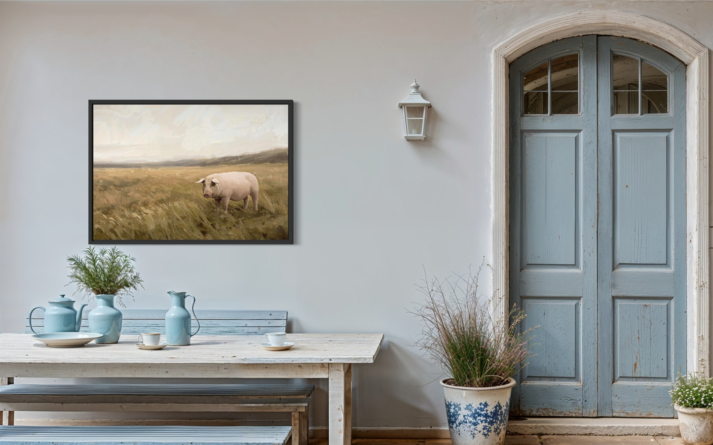 Meadow Wanderer - Rustic Countryside Landscape Fine Art Print