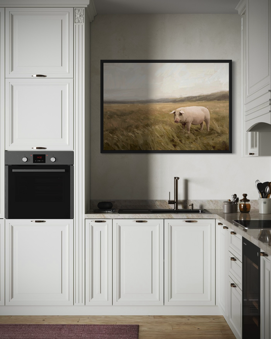 Meadow Wanderer - Rustic Countryside Landscape Fine Art Print