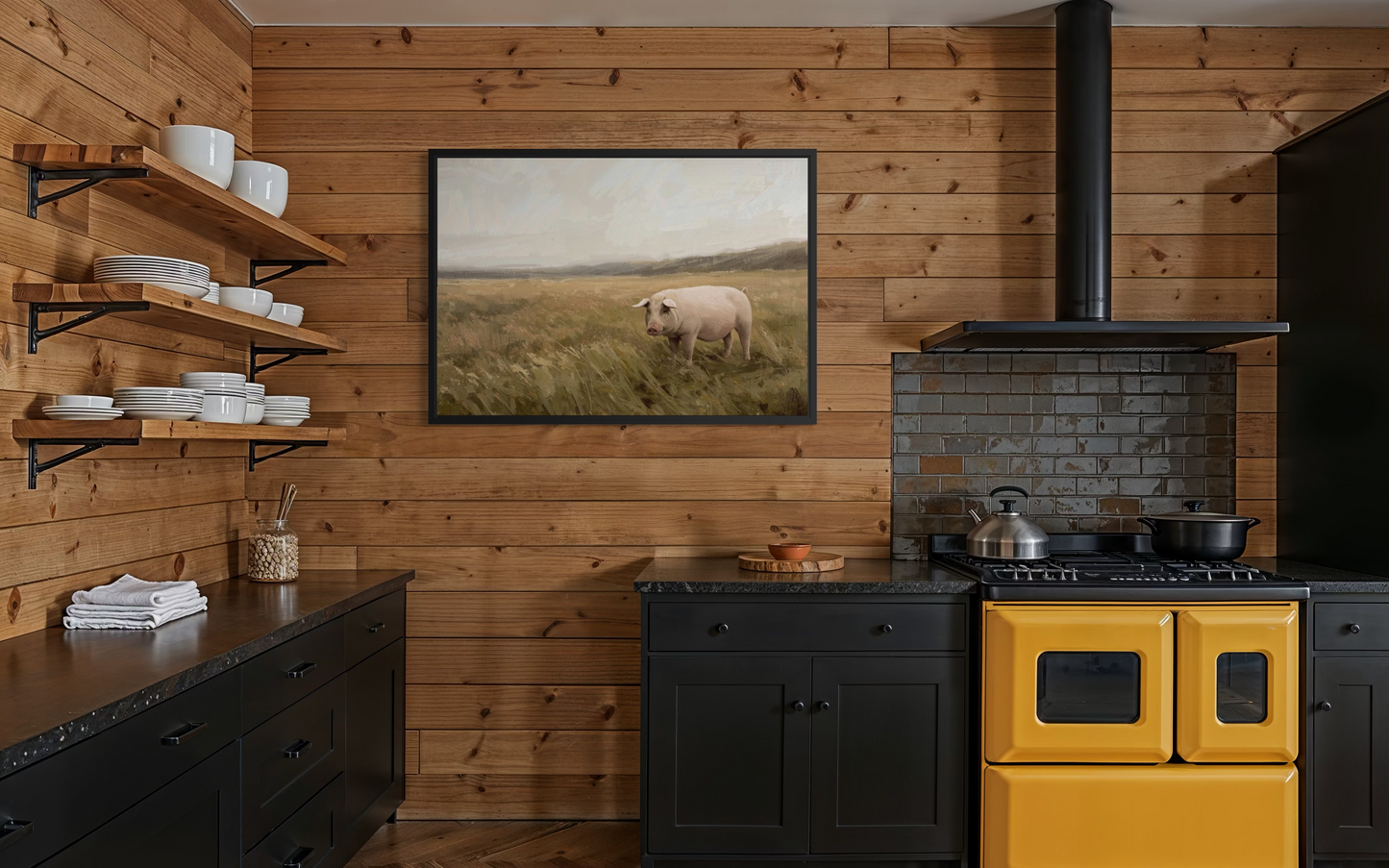 Meadow Wanderer - Rustic Countryside Landscape Fine Art Print