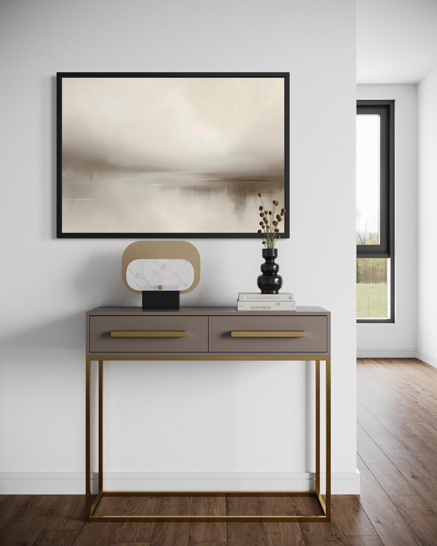 Quiet Horizon - Neutral Minimalist Wall Art