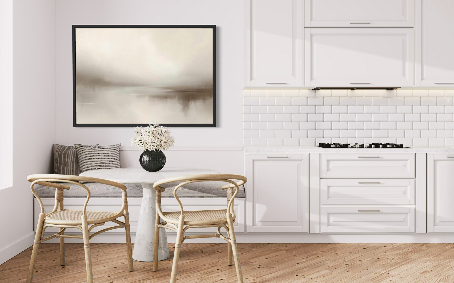 Quiet Horizon - Neutral Minimalist Wall Art