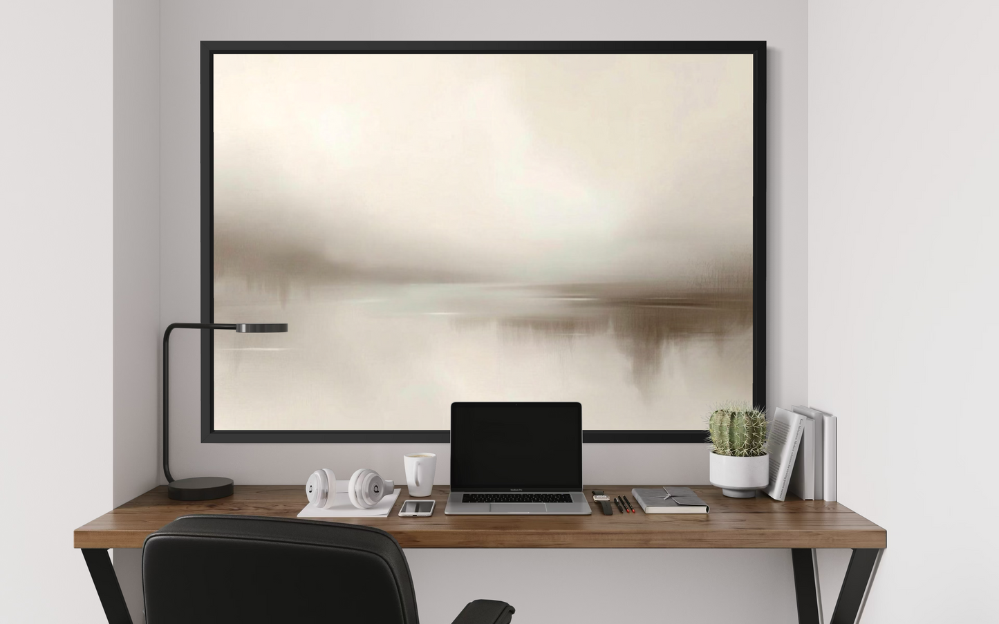 Quiet Horizon - Neutral Minimalist Wall Art