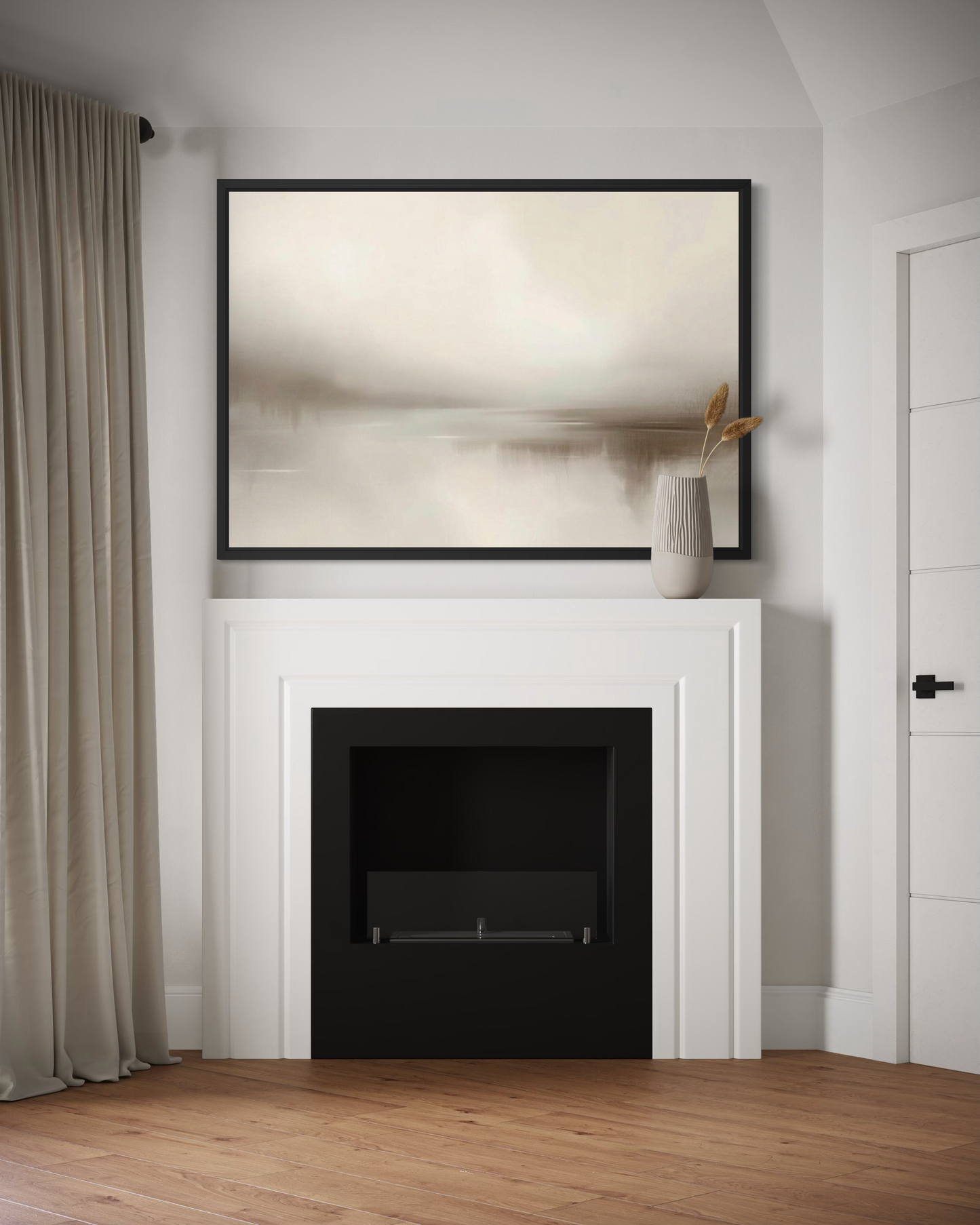 Quiet Horizon - Neutral Minimalist Wall Art