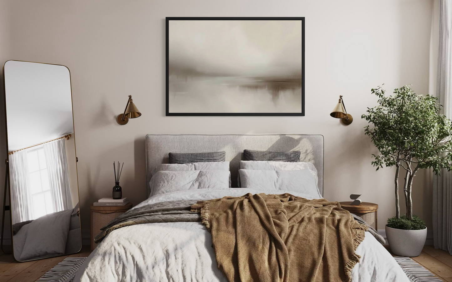 Quiet Horizon - Neutral Minimalist Wall Art
