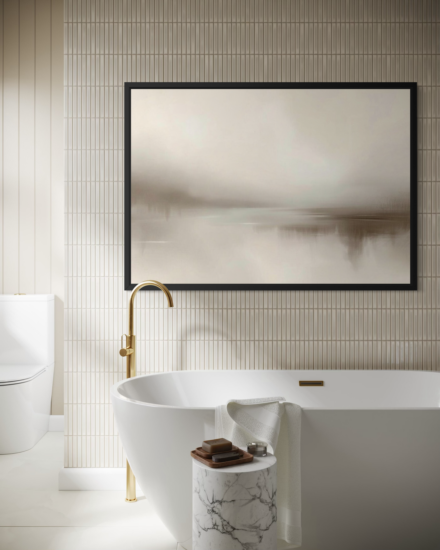 Quiet Horizon - Neutral Minimalist Wall Art