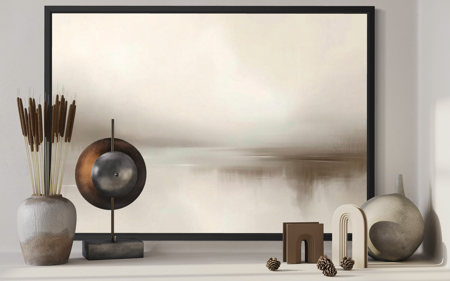 Quiet Horizon - Neutral Minimalist Wall Art