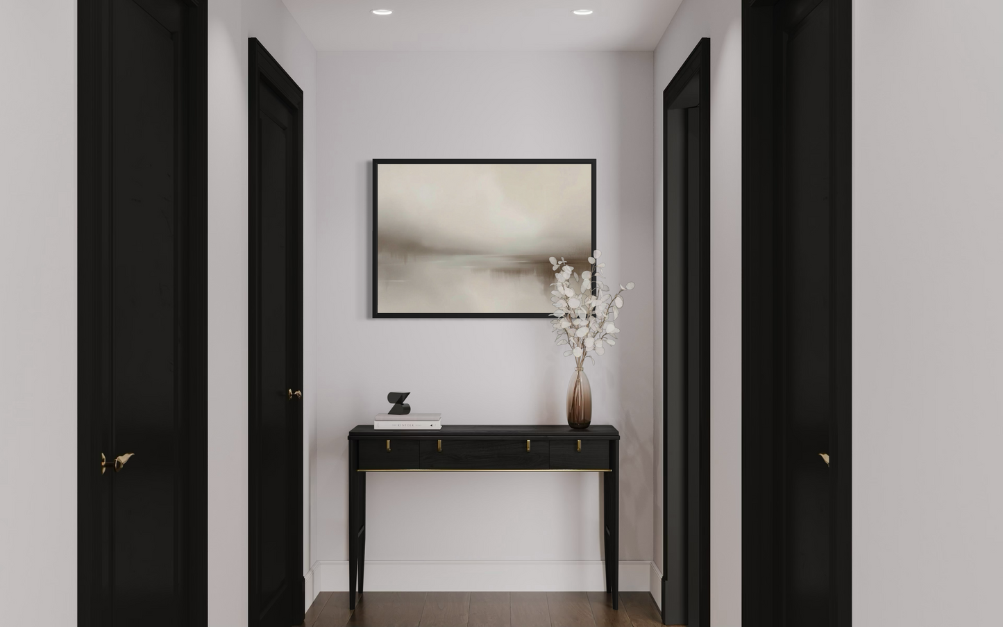 Quiet Horizon - Neutral Minimalist Wall Art