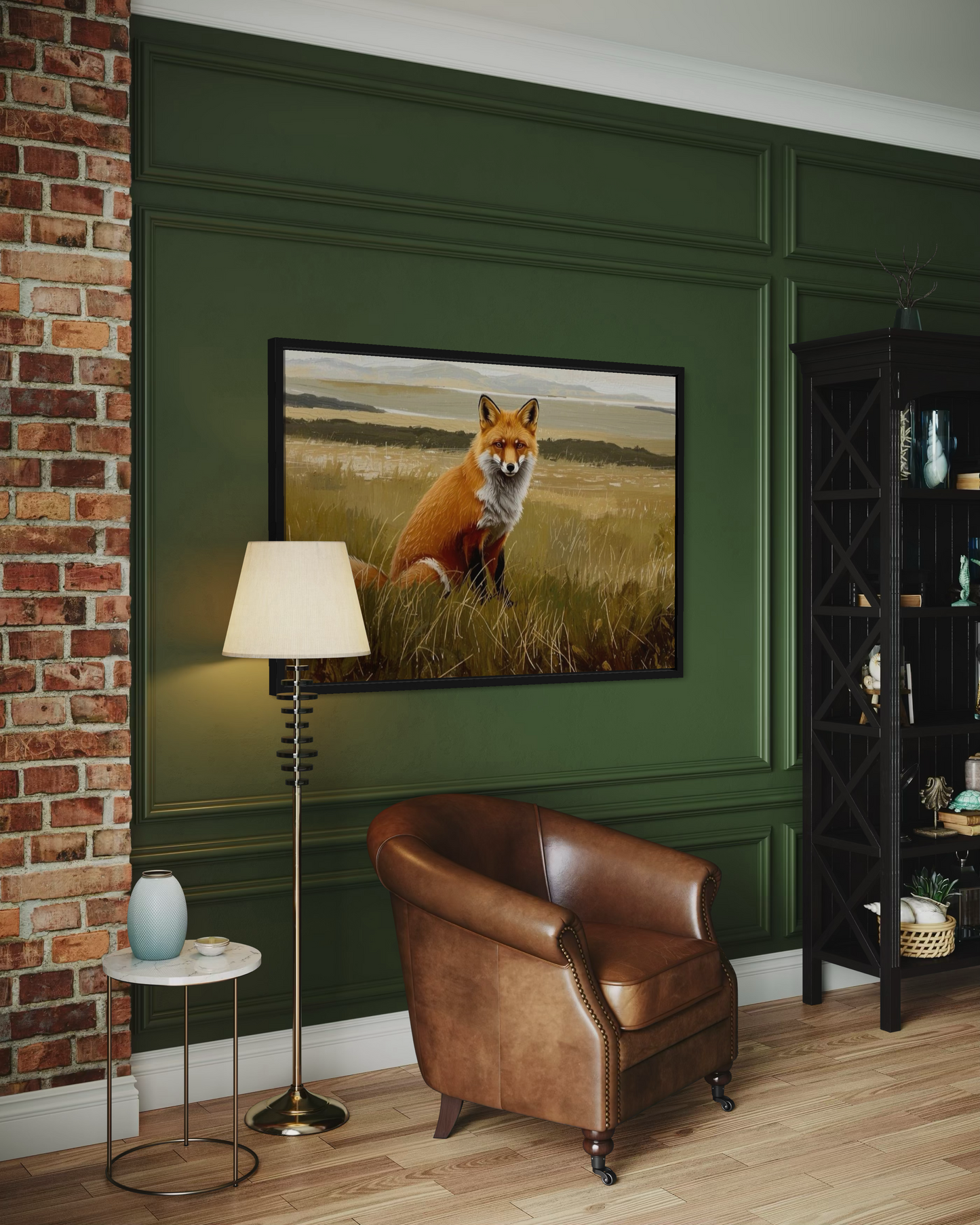 The Watchful Fox - Rustic Wildlife Landscape Wall Art