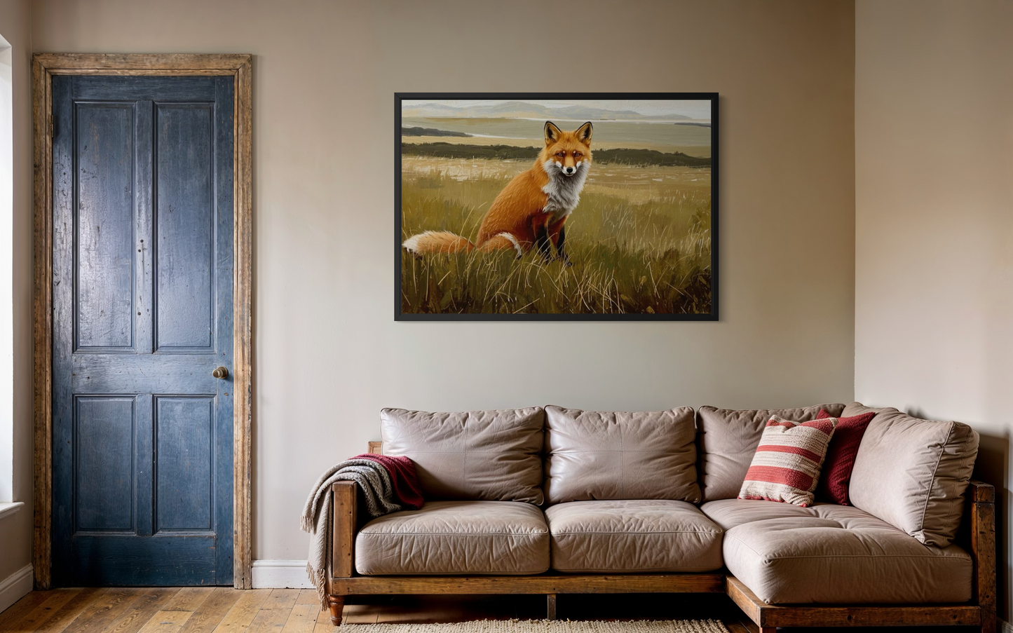 The Watchful Fox - Rustic Wildlife Landscape Wall Art