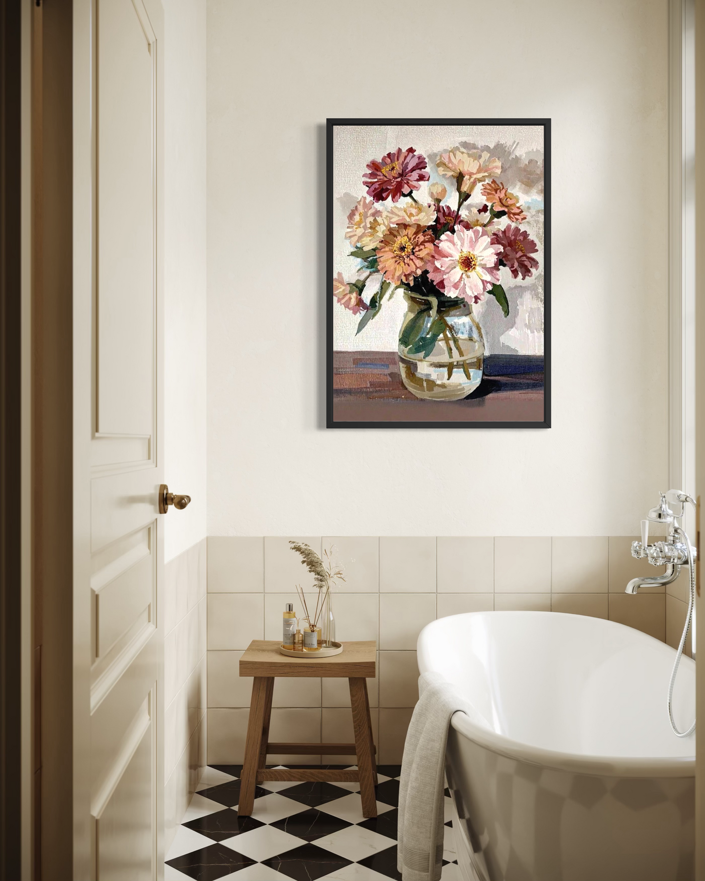 Sunlit Zinnias - Fine Art Print