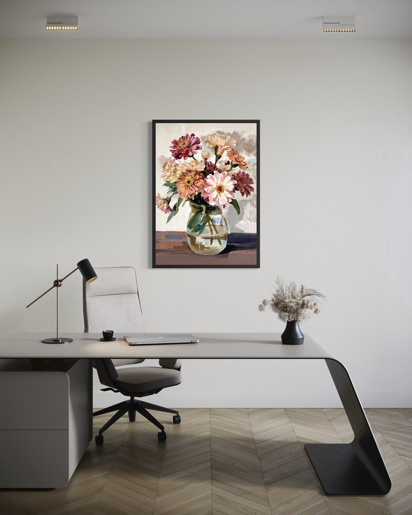 Sunlit Zinnias - Fine Art Print