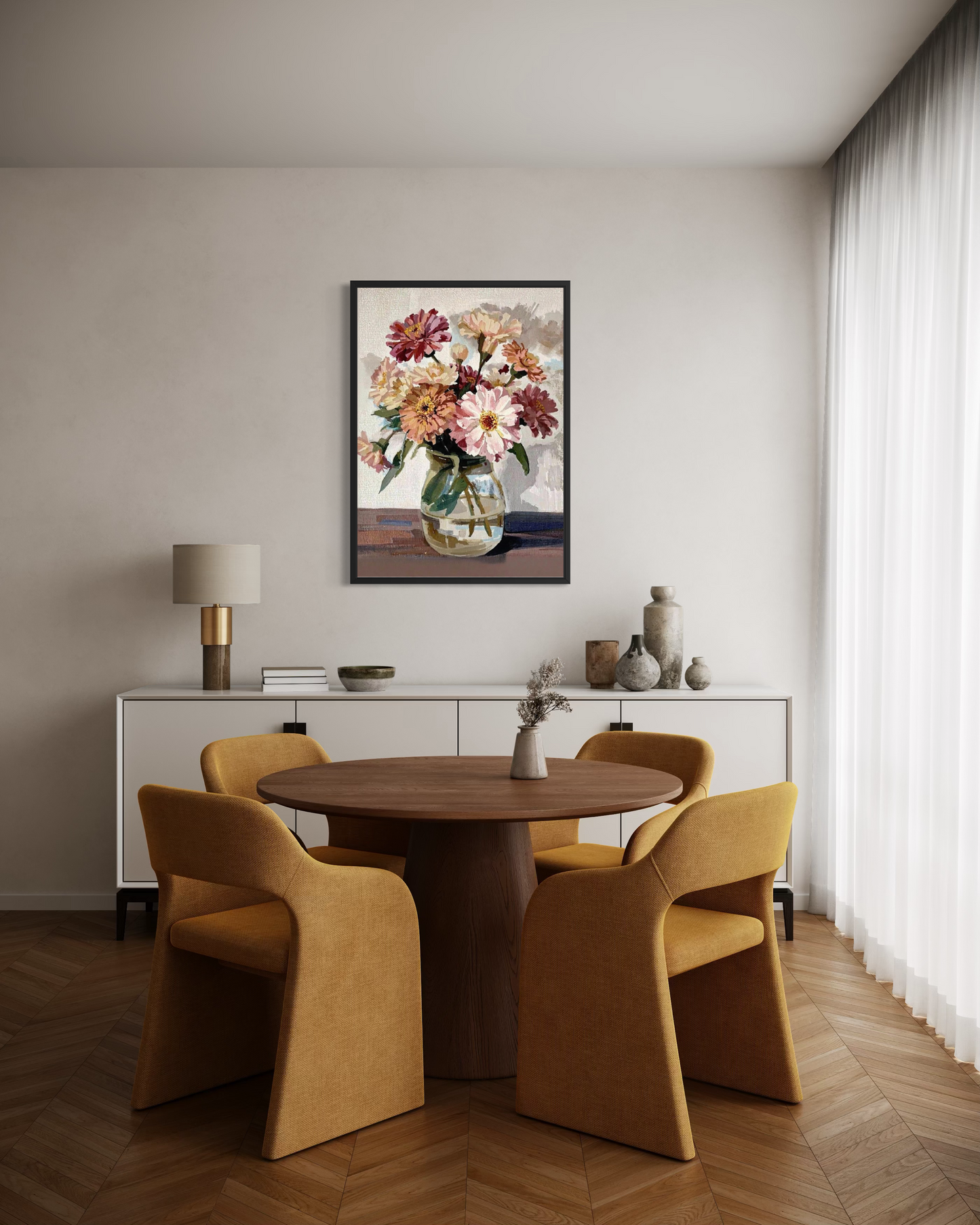 Sunlit Zinnias - Fine Art Print