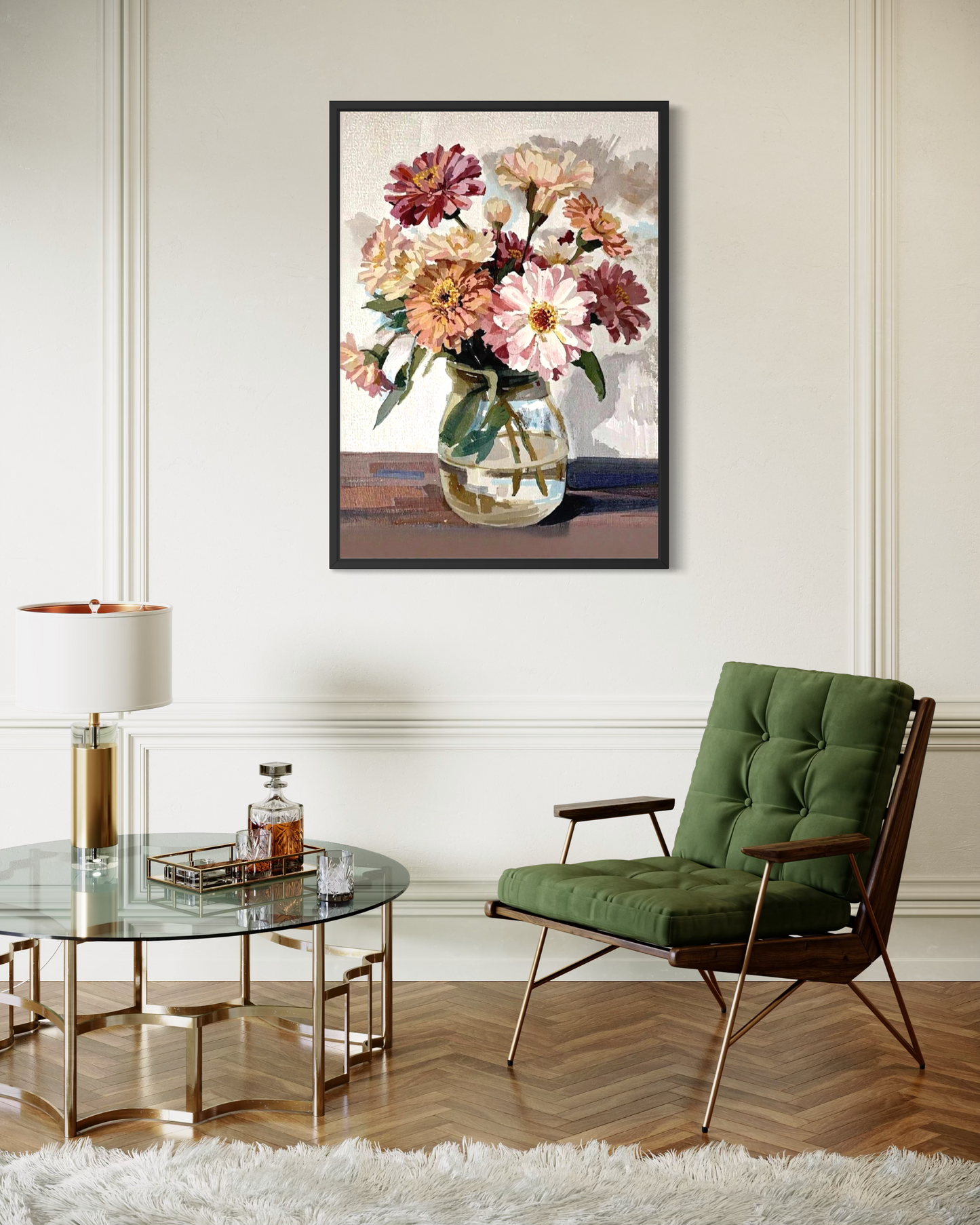 Sunlit Zinnias - Fine Art Print