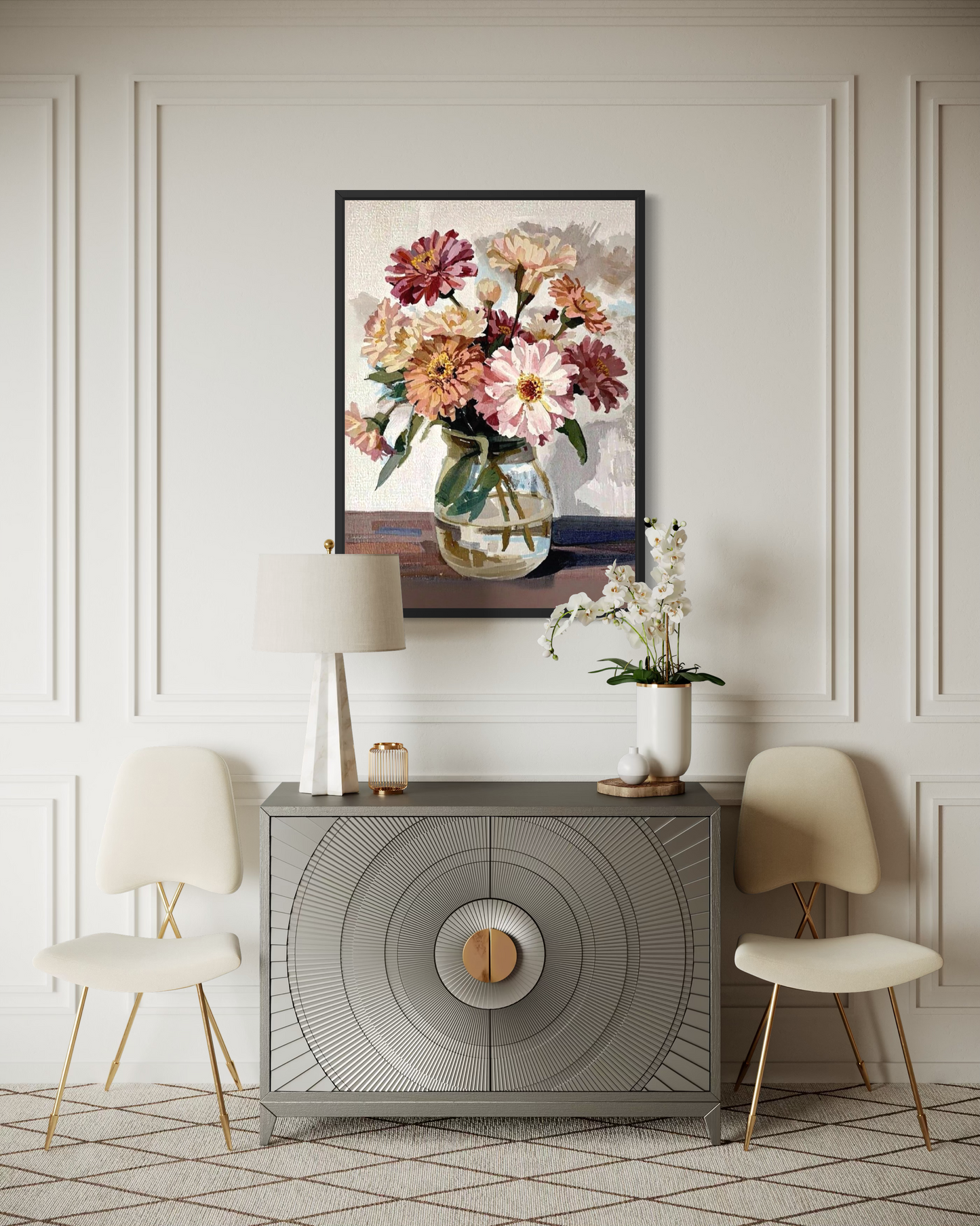 Sunlit Zinnias - Fine Art Print