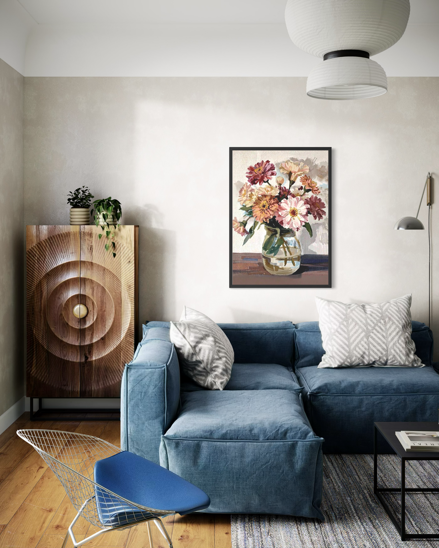 Sunlit Zinnias - Fine Art Print